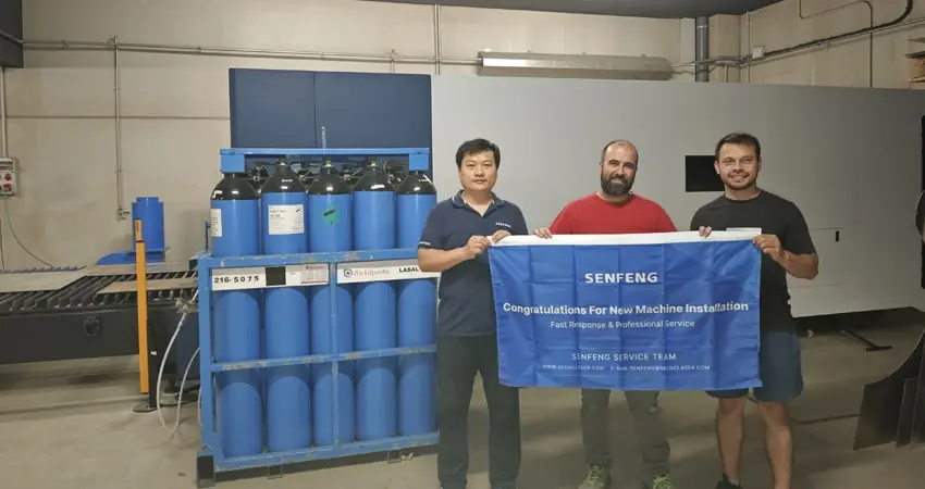 スペインでの新型ファイバーレーザー切断機（SF4020H）設置とトレーニング